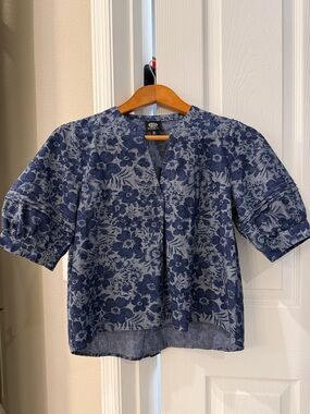 Blue Floral Crop Top